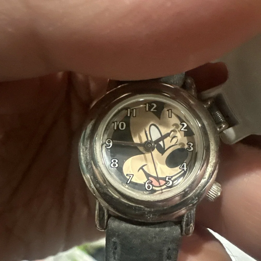 Working VTG Disney Mickey Mouse By S11 MU0107 Glove‎ Flip Cover Kids Watch 24mm